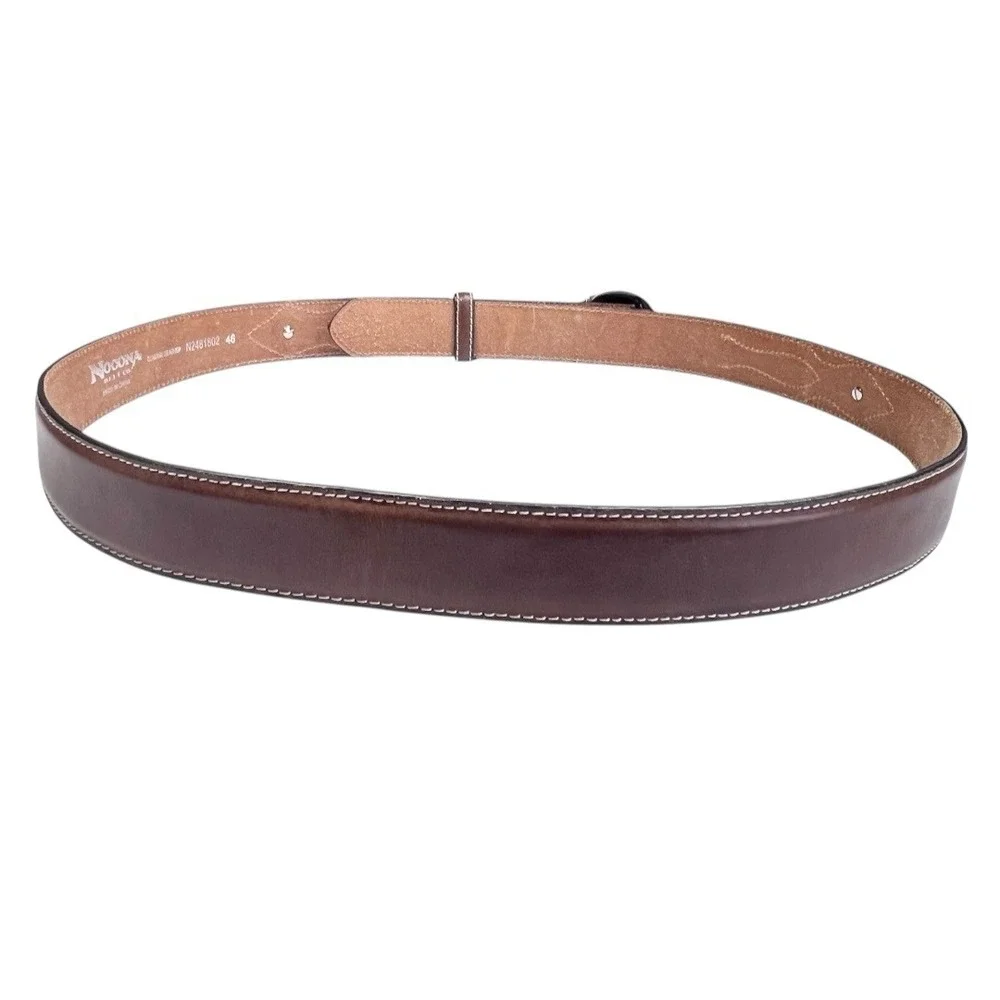 Nocona Ranger Leather Belt Brown Western Cowboy Star Conchos Mens Size‎ 46